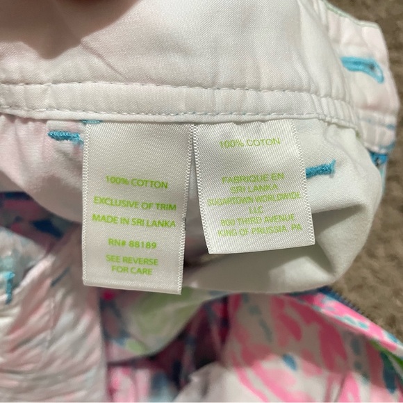 Lilly Pulitzer The Callahan Short‎ Womens 4 Pink Blue Coral Print Casual Preppy - Picture 5 of 9